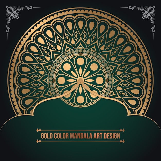 Mandala de patrón islámico de color dorado