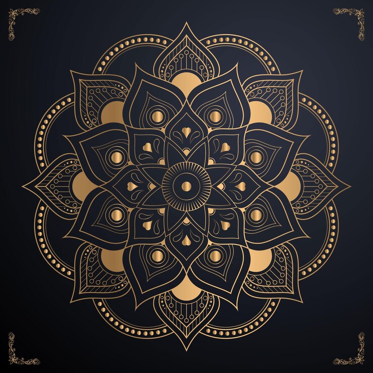 Mandala con patrones florales