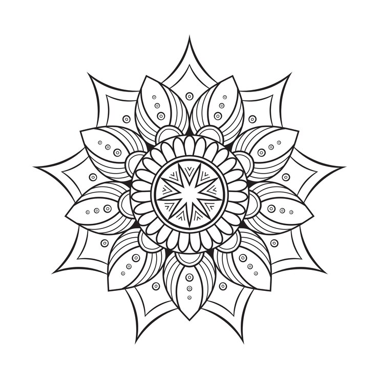 Mandala de patrones ornamentales florales para colorear página