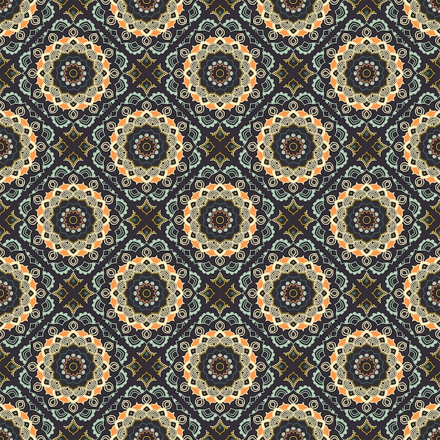 Mandala perfecta patern. Elementos vintage en estilo oriental.
