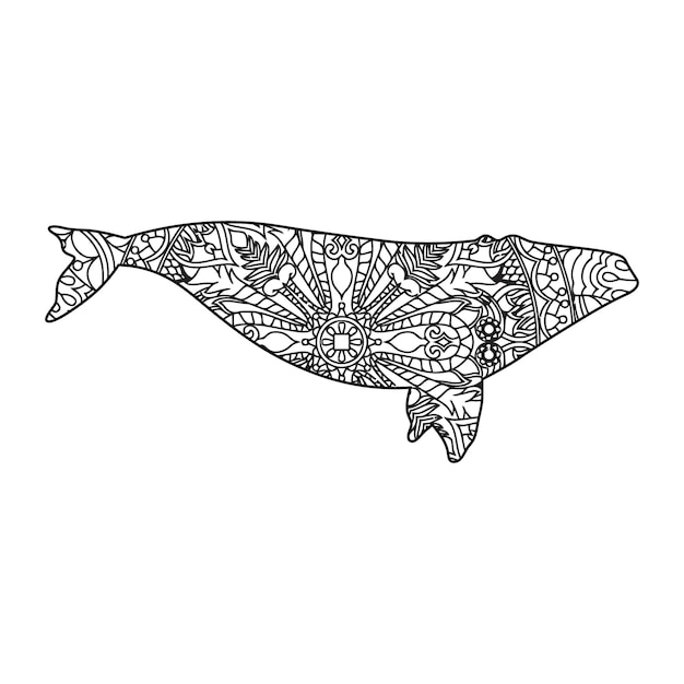 Mandala pez para colorear Fondo transparente diseño de mandalas y diseño de impresión