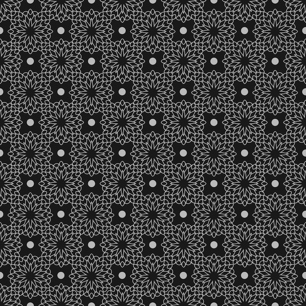 Mandala plana de patrones sin fisuras. Elegante motivo tradicional. Geometría de lujo. Batik clásico