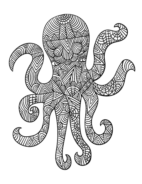 Mandala de pulpo para colorear para adultos