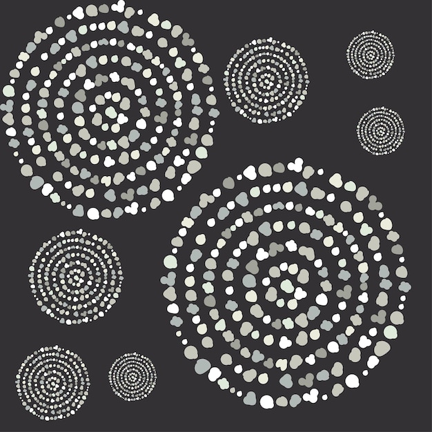 Mandala de puntos de color. Patrón transparente de vector de círculo. Fondo.