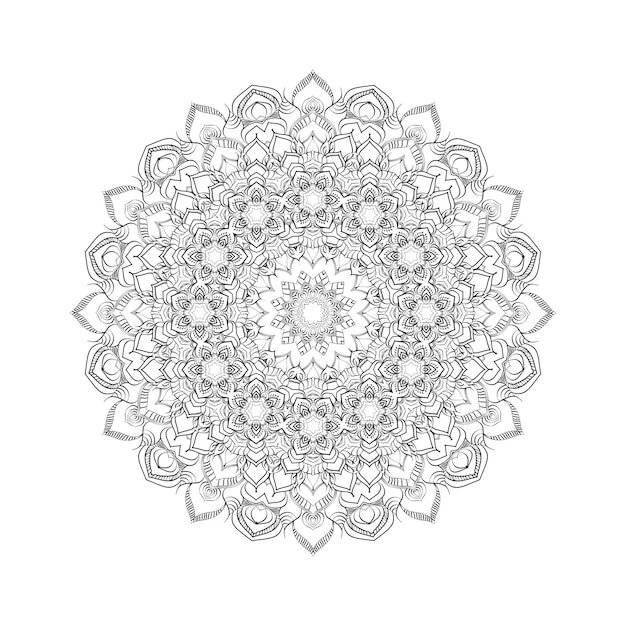 Mandala redonda para diseño Página de libro para colorear antiestrés