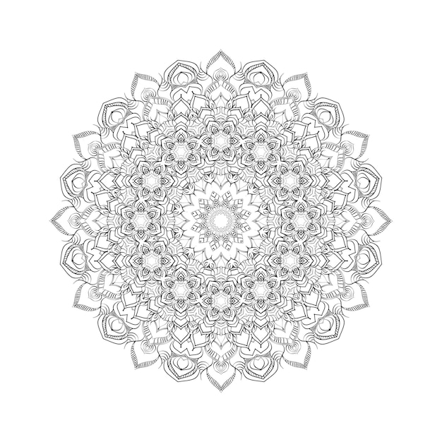 Mandala redonda para diseño página de libro para colorear antiestrés