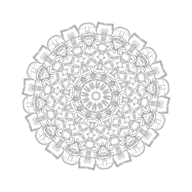 Mandala redonda para diseño página de libro para colorear antiestrés