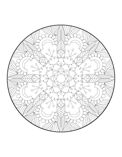 mándala redonda. mándala círculo de mandalas. Página del libro para colorear. Patrón oriental, ilustración vectorial.