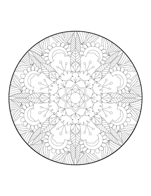 mándala redonda. mándala círculo de mandalas. Página del libro para colorear. Patrón oriental, ilustración vectorial.