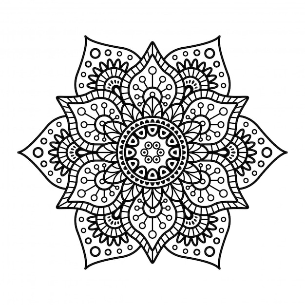 Vector mandala redonda sobre fondo blanco