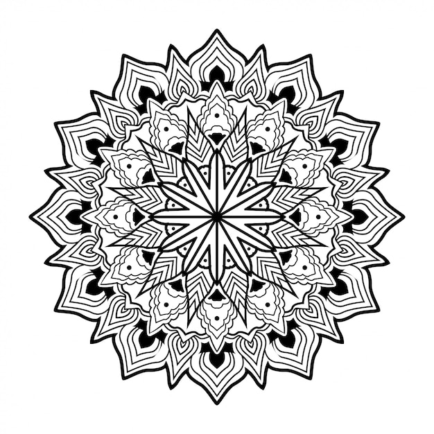 Vector mandala redondo aislado