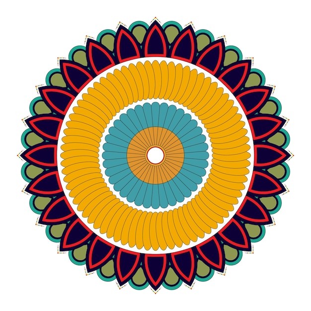 Mandala redondo ornamento patrón floral estilo vector ilustración sobre fondo blanco diseño gráfico