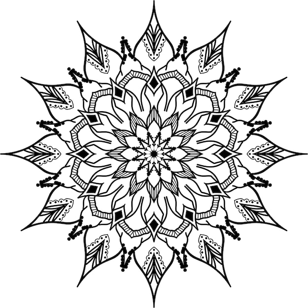 Vector mandala redondo sobre fondo blanco.