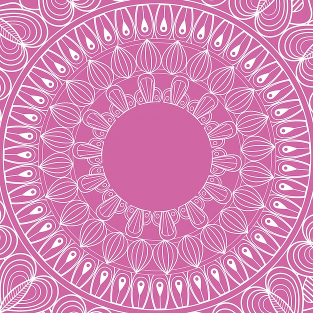 Vector mandala rituales espiritual clásico fondo rosa