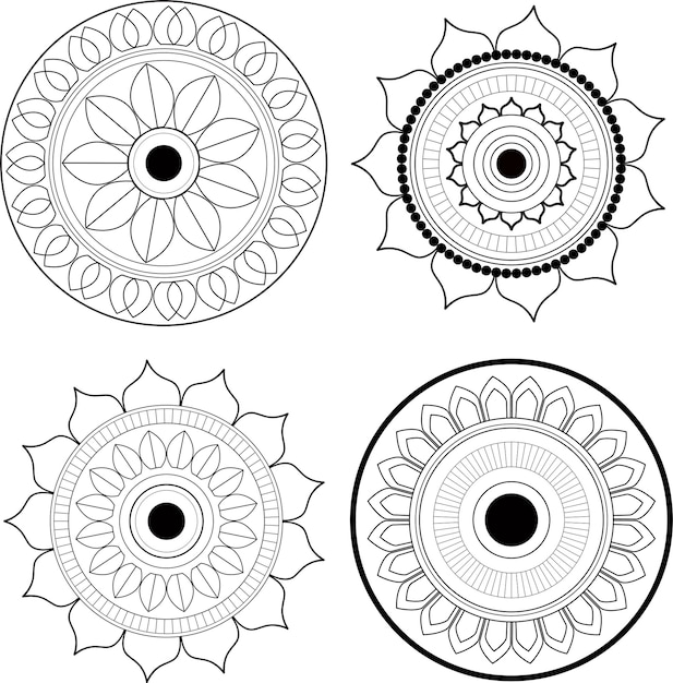 Vector mandala set vector e ilustración