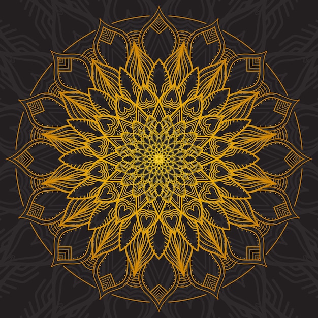 Vector mandala simple dorada