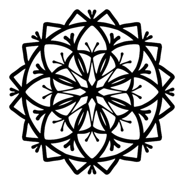 Mandala simple con un patrón de decoración floral