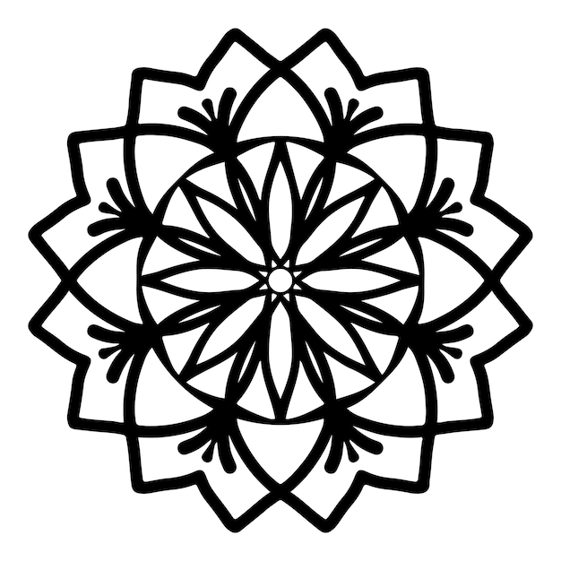 Mandala simple con un patrón de decoración floral
