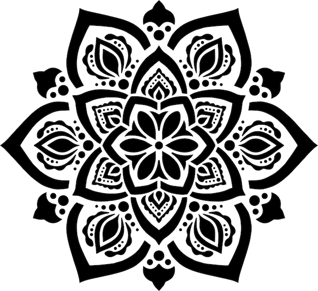 Mandala Stencil Plantilla Imprimible Ilustración Decorativa Patrón Ornamental