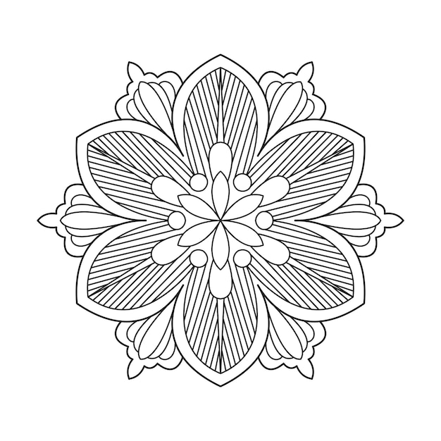 Mandala para una taza y azulejos Sticker Diseño para página de libro para colorear