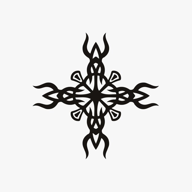 Mandala Tribal Trisula Symbol Logo sobre fondo blanco Stencil Decal Tattoo Vector Design