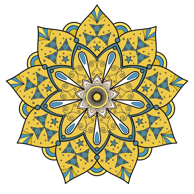 Un mandala para tu alma amarillo y azul