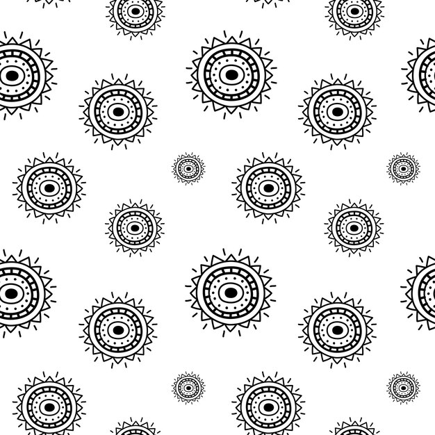 Mandala vector abstracto arte étnico decorativo ornamental de patrones sin fisuras