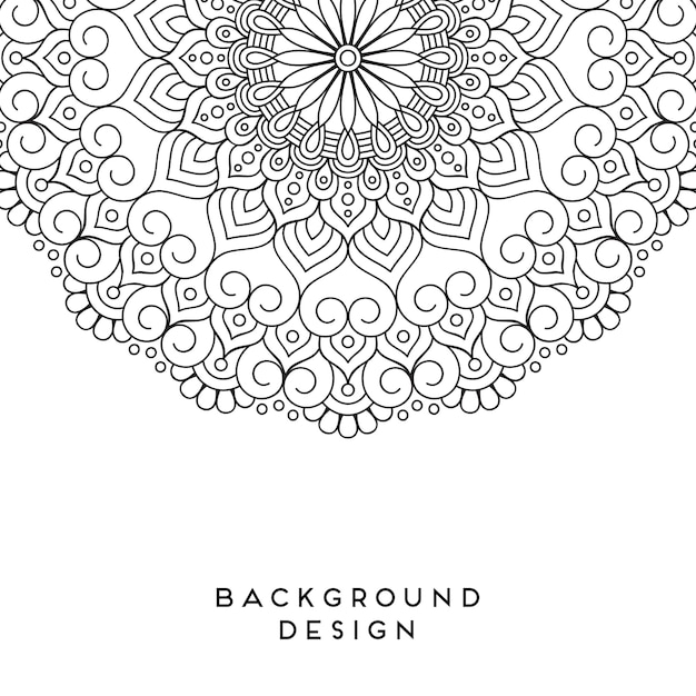 Mandala de vector en blanco y negro