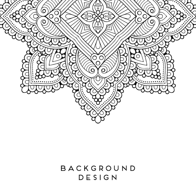 Mandala de vector en blanco y negro