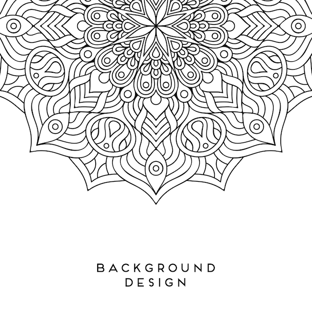 Mandala de vector en blanco y negro