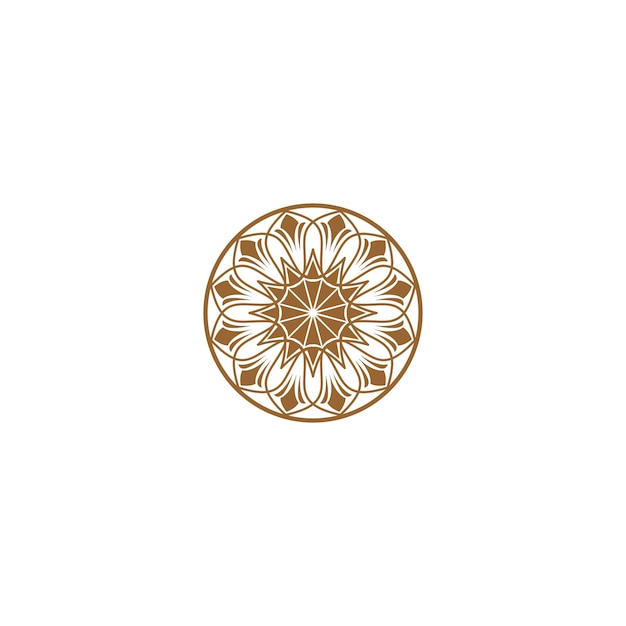 Mandala vector de la flor del círculo marrón