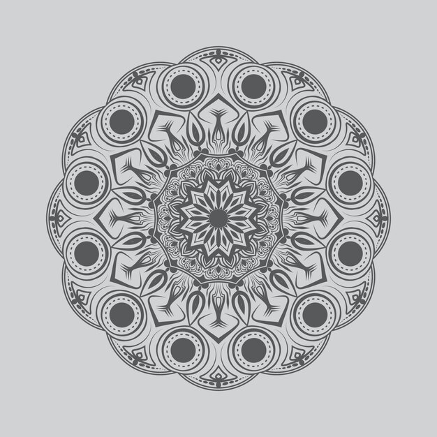 Mandala de vector de patrón floral redondo con elementos decorativos