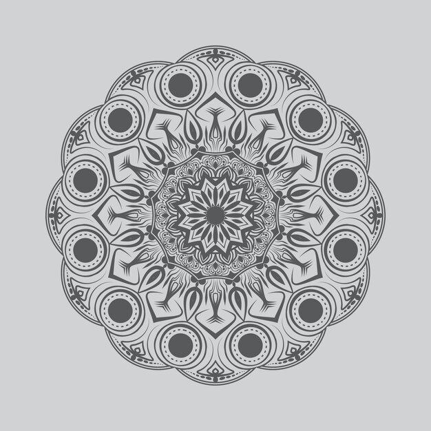 Mandala de vector de patrón floral redondo con elementos decorativos