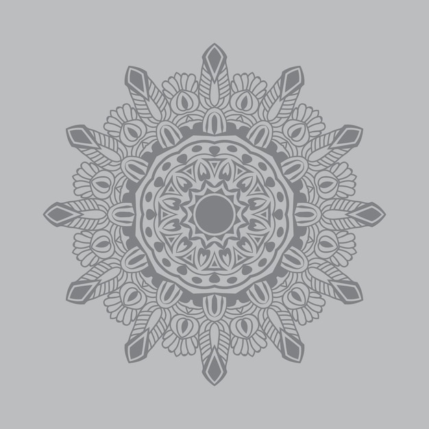 Mandala de vector de patrón floral redondo con elementos decorativos