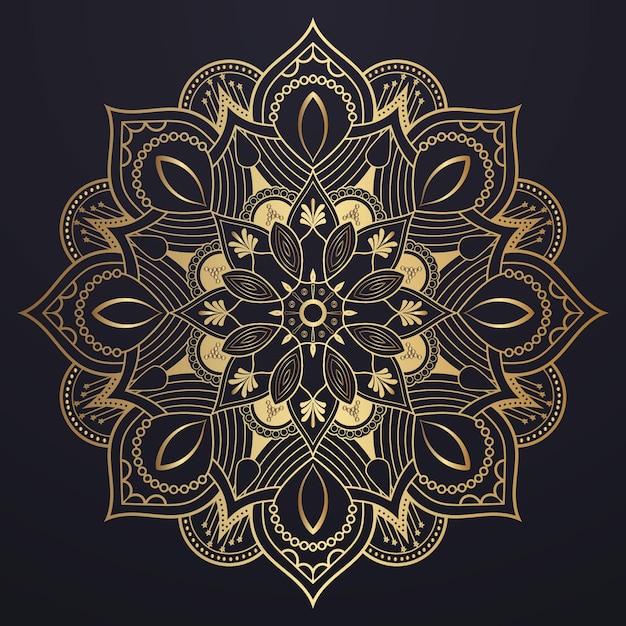 Mandala vector redondo ornamento diseño de lujo