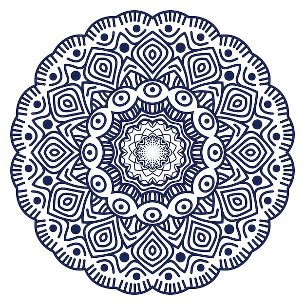 Mandala vector simple flor abstracta redonda