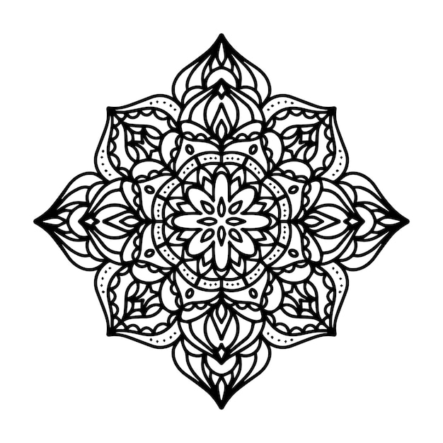 Mandala vectorial aislada sobre fondo blanco