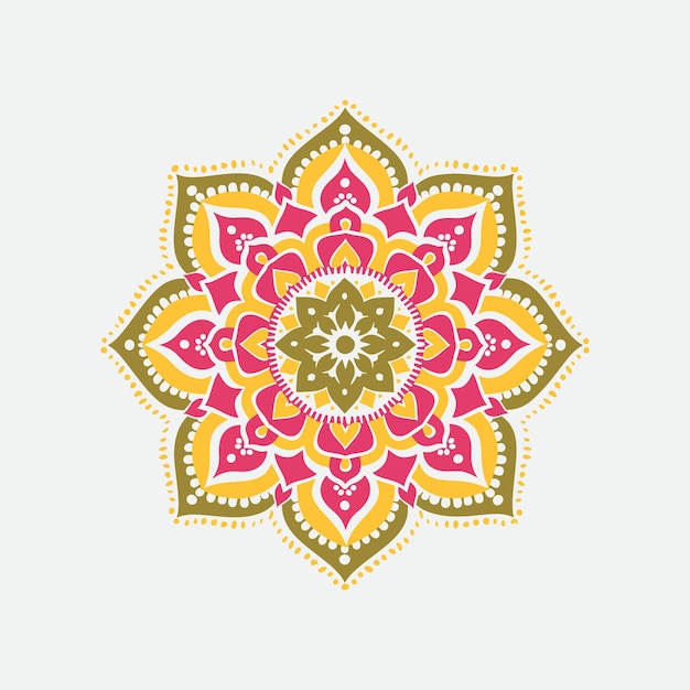 Mandala vibrante patrón geométrico islámico Ideal para proyectos creativos tarjetas carteles volantes prohibición