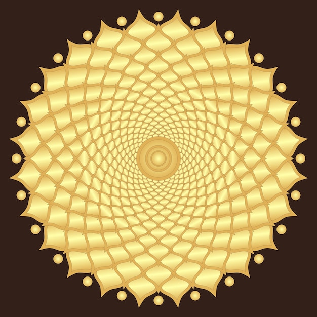 Mandala vintage degradado dorado