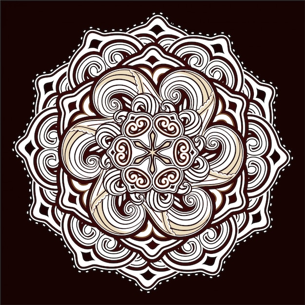 mandala vintage marrón oscuro