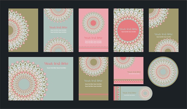 Mandala vintage template card