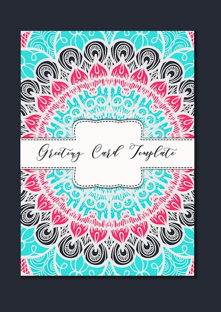 Vector mandala vintage template card