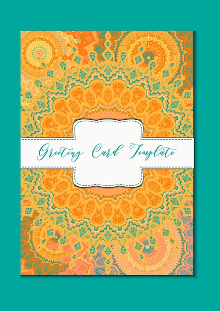 Mandala vintage template card