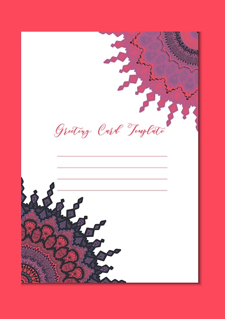 Mandala vintage template card