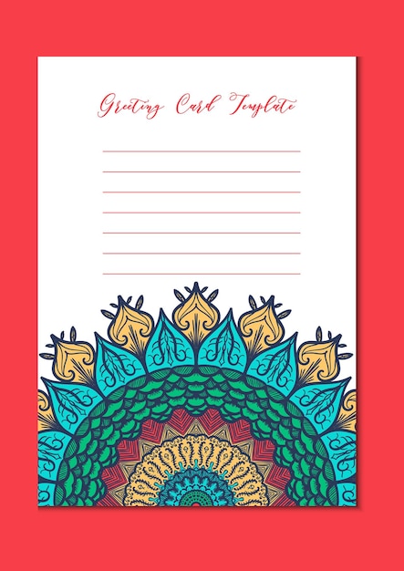 Mandala vintage template card