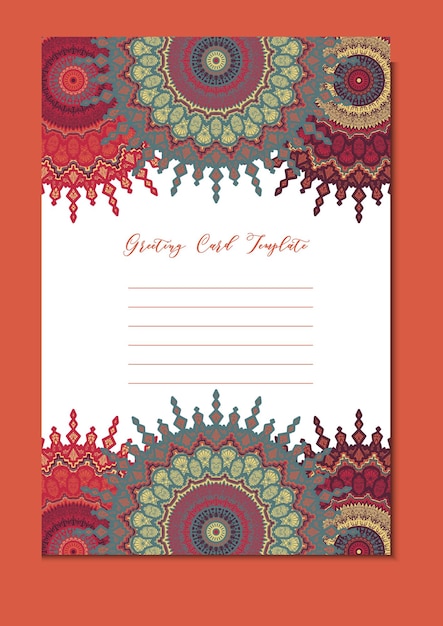 Mandala vintage template card