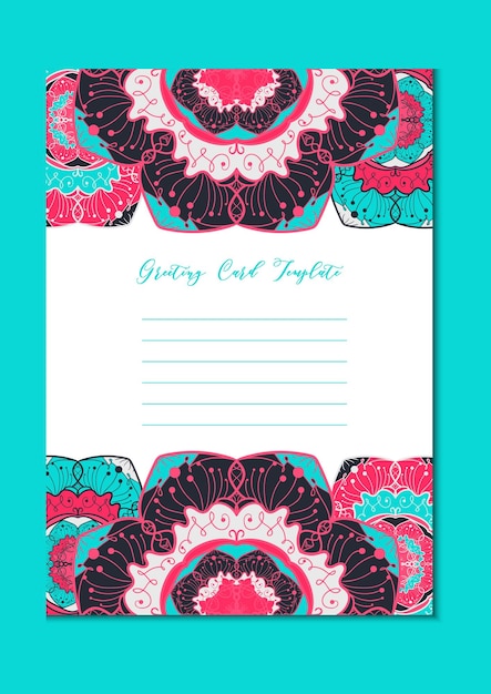 Vector mandala vintage template card