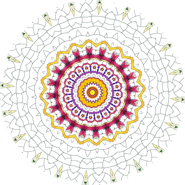 mandalas Adorno Redondo Decorativo Colorido Aislado Sobre Fondo Blanco.