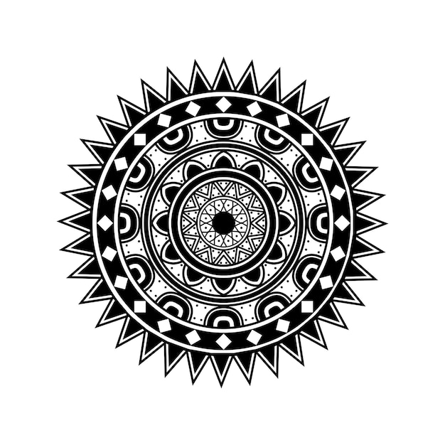 Mandalas con color blanco negro para vector de elementos de diseño