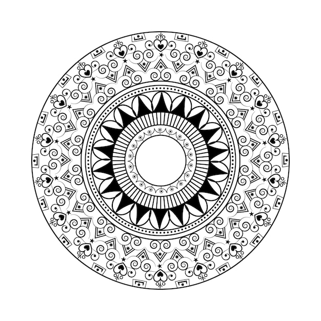 Mandalas para colorear libro Adornos redondos decorativos Forma de flor inusual Patrones de mandala de vector oriental Elementos de diseño de tejido Diseño gráfico de ilustración vectorial